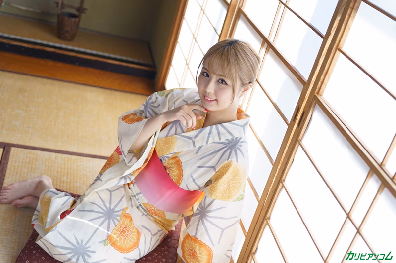 Kashino Rina - Age Gap Affair Couple's Day at Hot Spring Rendezvous - Yukata Slips Off sample image 2