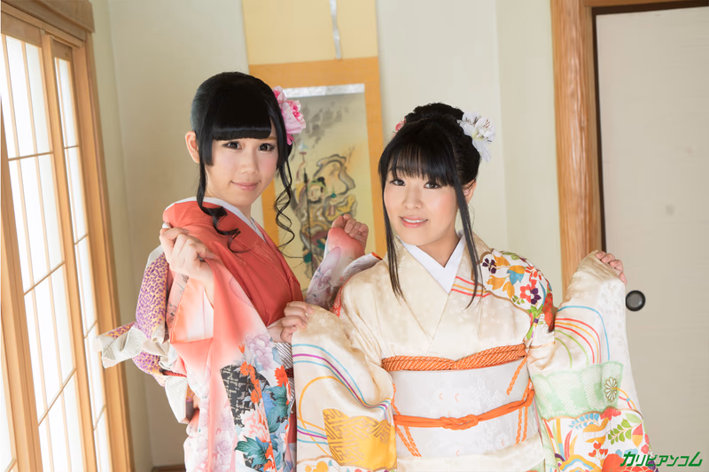 Sudo Nako - New Year's Furisode Beauty 4-Way Sex Game! ~Covered in Obscene Juices Orgy Party~ sample image 4
