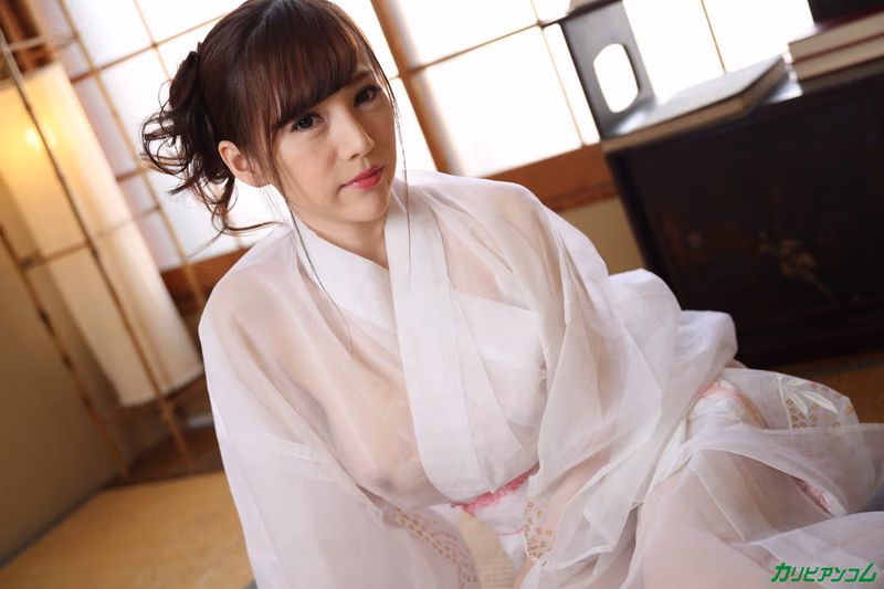 Sumire Mika - Refined Adult Healing Pavilion - White Peach Breasts Shining Through Sheer Yukata sample image 2