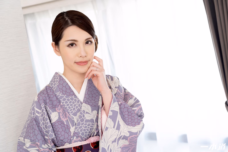 Nana Kamiyama - Panty Flash Temptation - Risky Kimono-Clad Neighbor Wife sample image 1