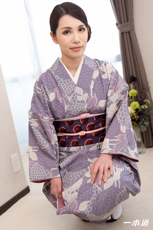 Nana Kamiyama - Panty Flash Temptation - Risky Kimono-Clad Neighbor Wife sample image 2