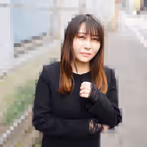 Widow in Mourning Clothes Comes for AV Shooting