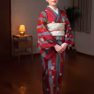 Elegant Beauty in Traditional Kimono - Gracefully Wet and Driving You Crazy