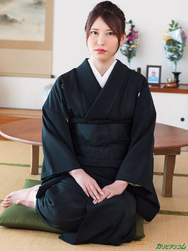 Kisaragi Yui - Widow NTR - Comforted by Her Late Husband's Brother's Dick in Front of Her Husband's Portrait sample image 2